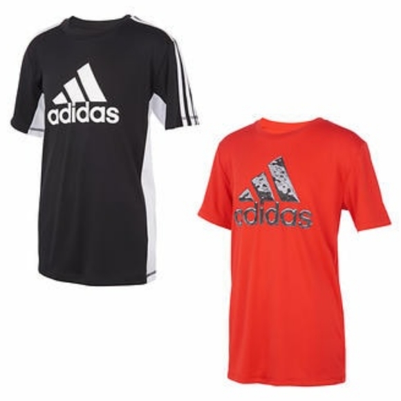 adidas Youth 2-pack Performance Tee, Black and Red - Picture 1 of 3